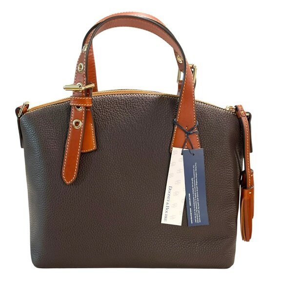 Dooney & Bourke Trina Brown Satchel Crossbody Bag Pebble Leather NEW - Picture 5 of 12